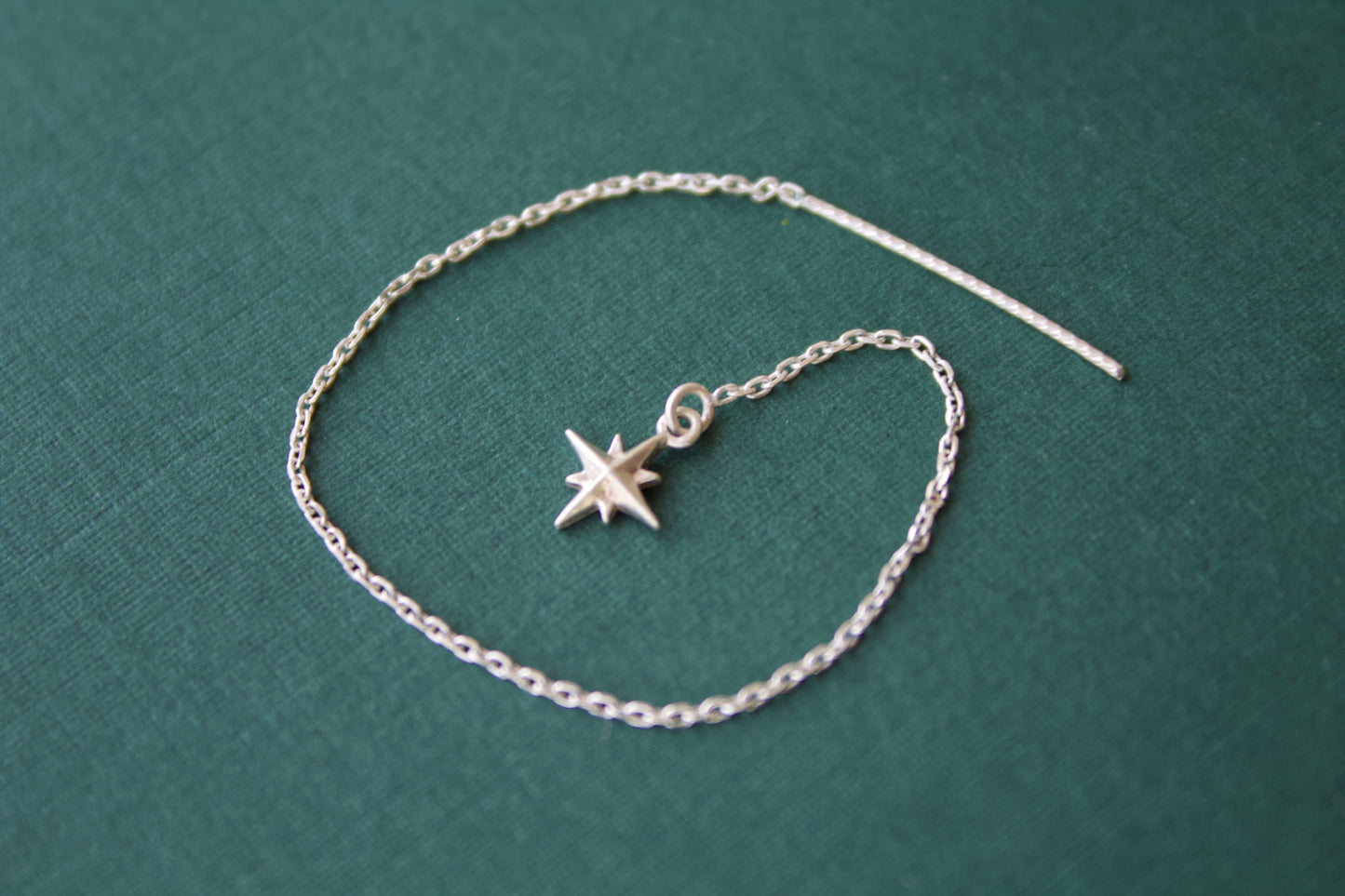silver starburst thread earring