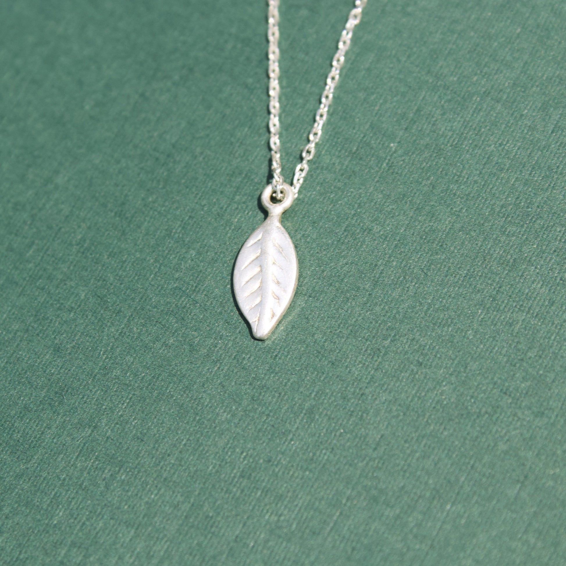 silver leaf charm