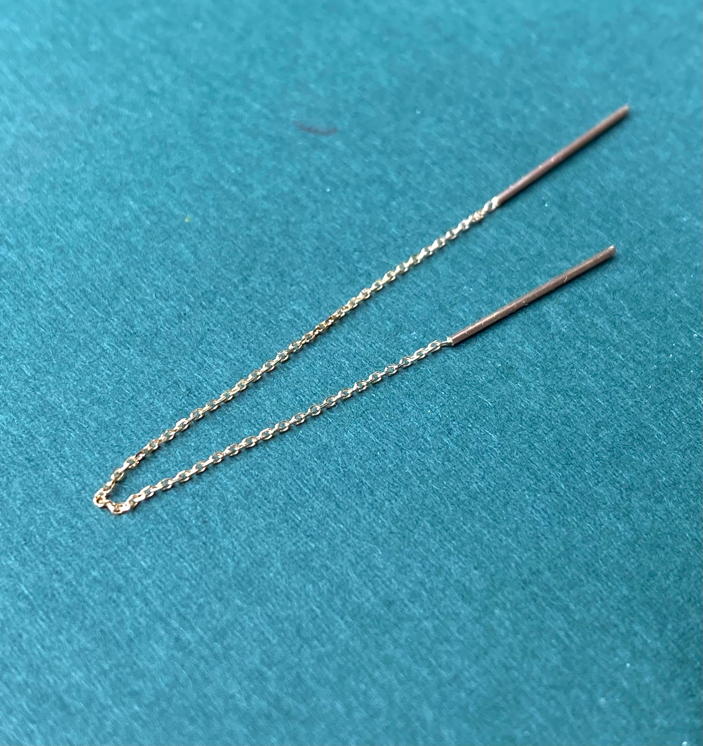 gold open ended thread earring