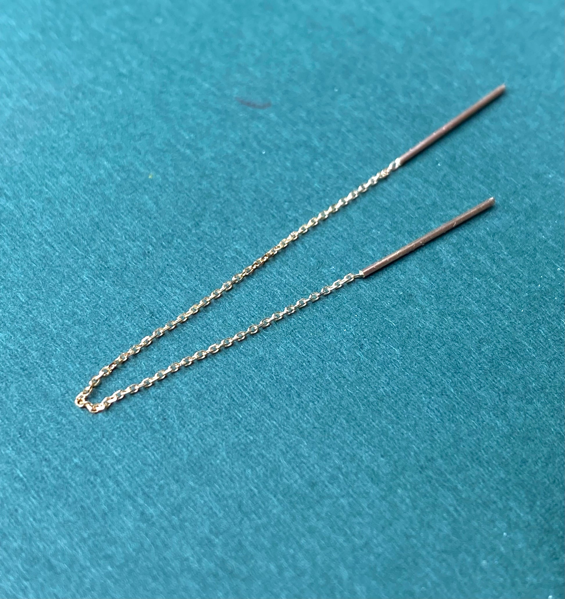 gold open ended thread earring